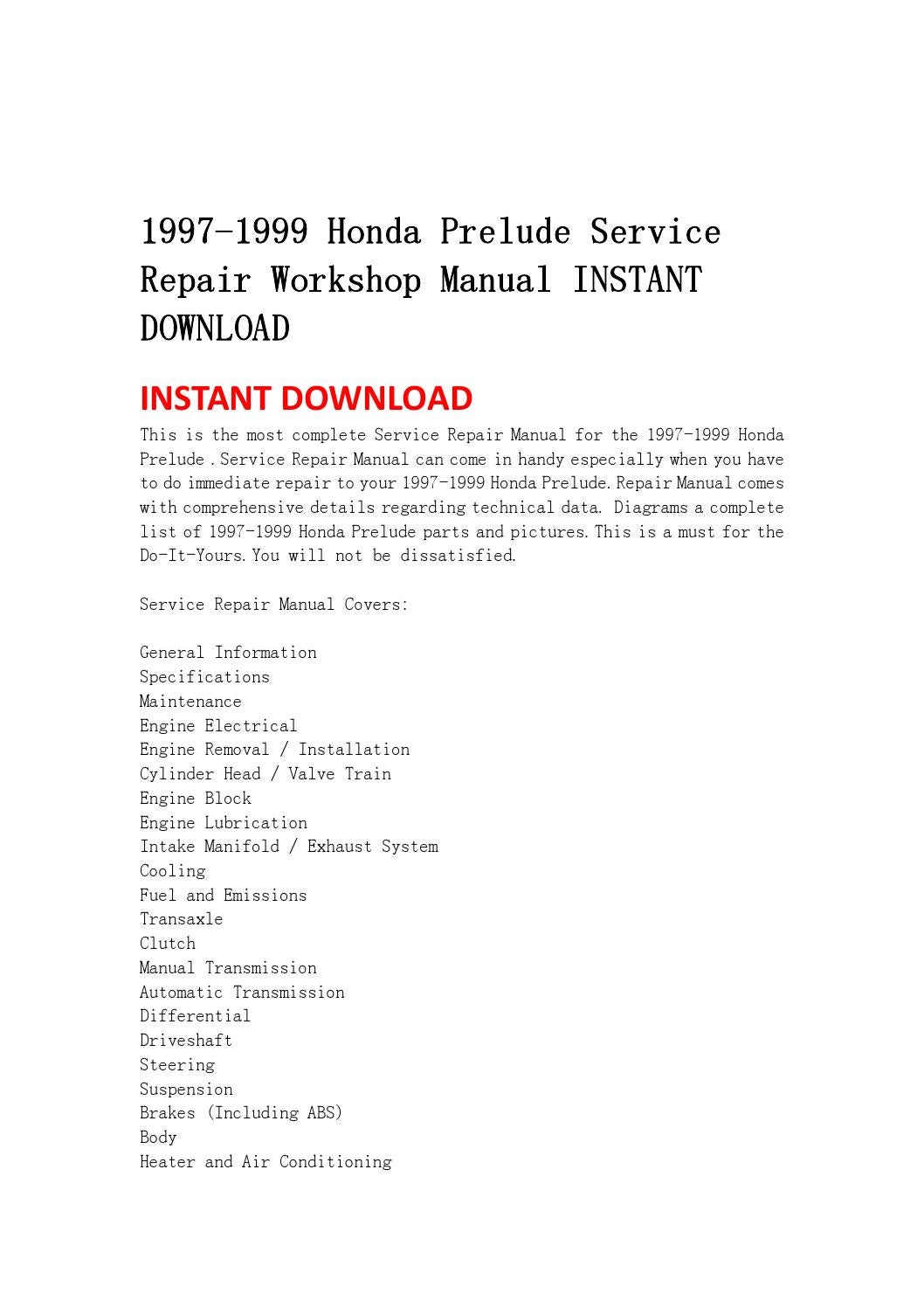 1995 honda prelude service manual