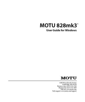 motu 828 mk3 manual pdf