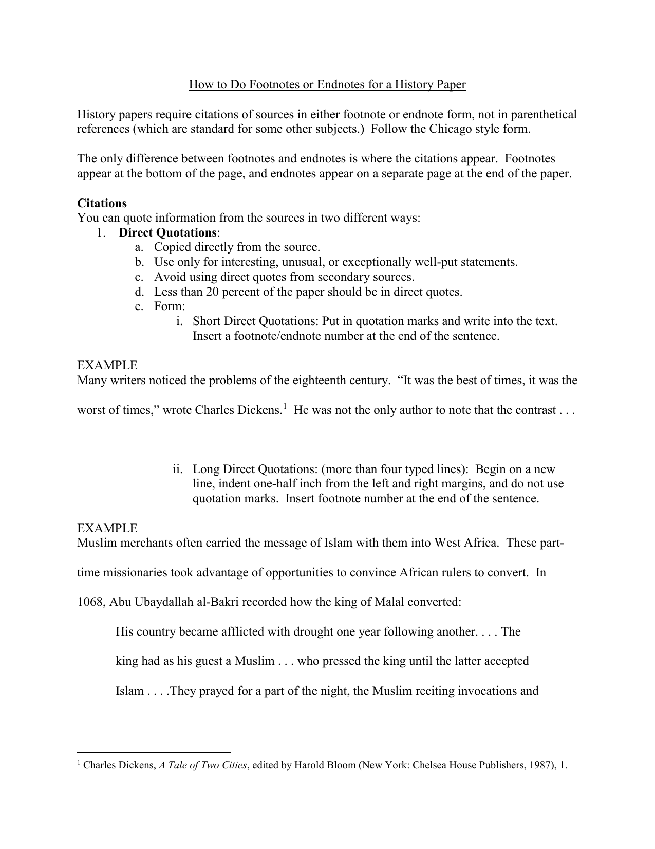 chicago manual of style footnotes sample paper