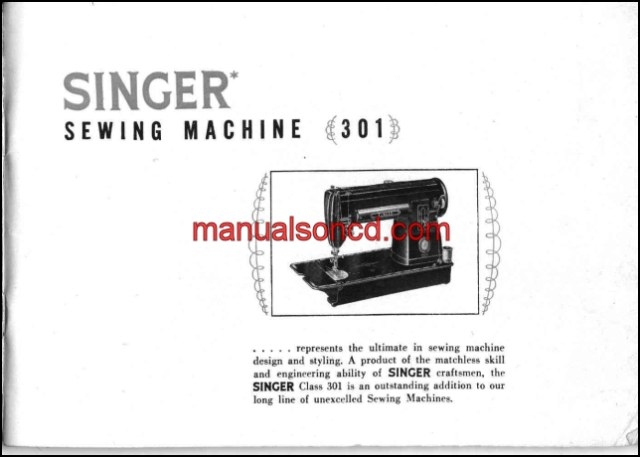 singer sewing machine 301a manual