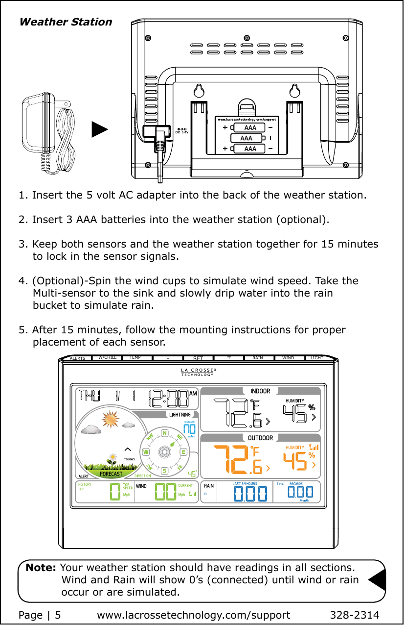 la crosse weather station manual