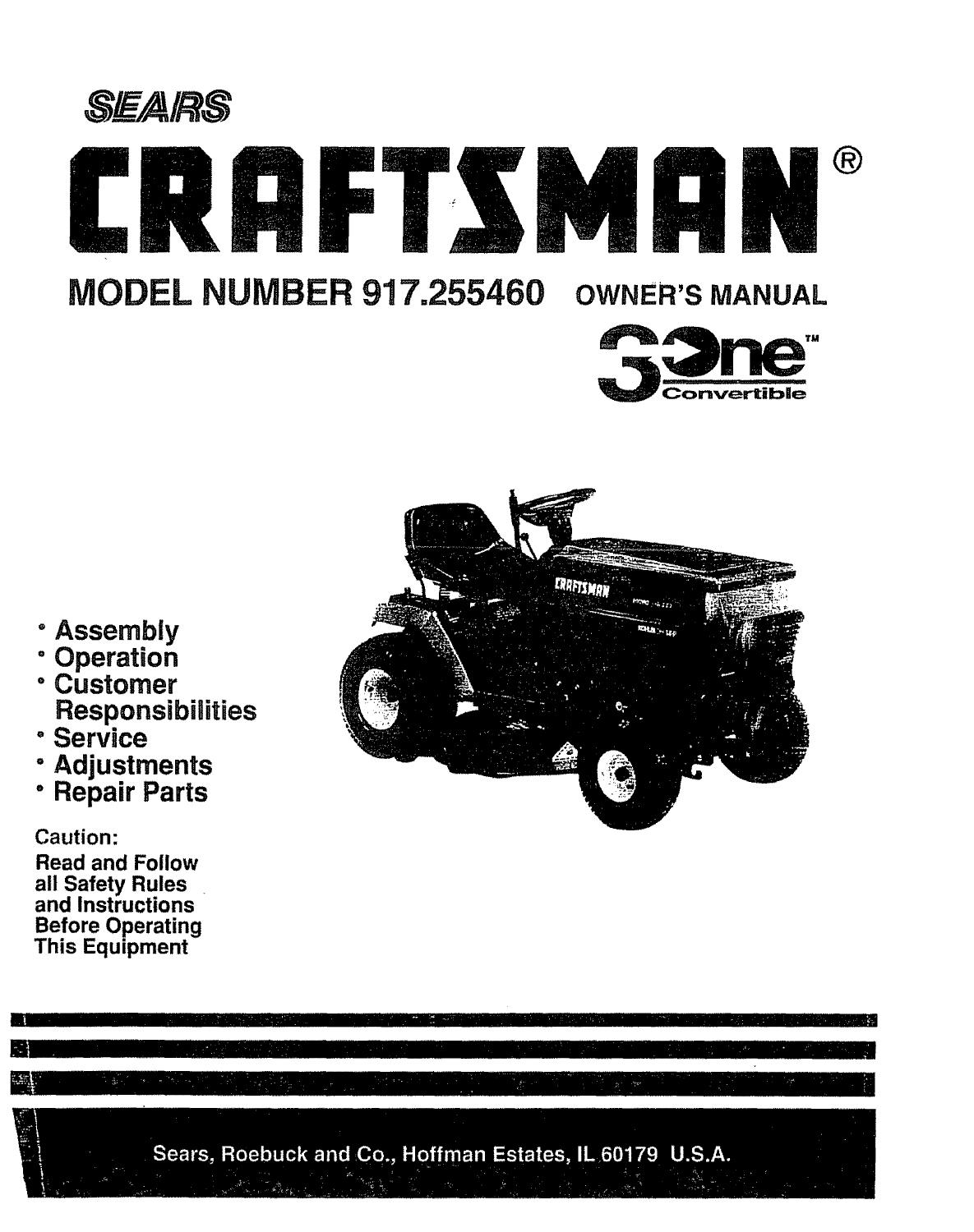 sears craftsman lawn mower repair manual