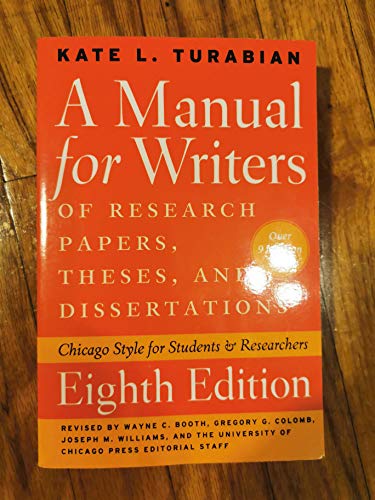 a manual for writers 8th edition