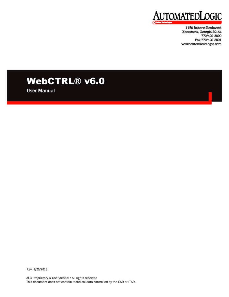 automated logic webctrl v6 manual