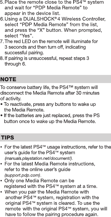 ps4 media remote manual pdf